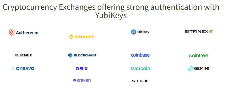 Cryptocurrency Exchanges that work with Yubikey
