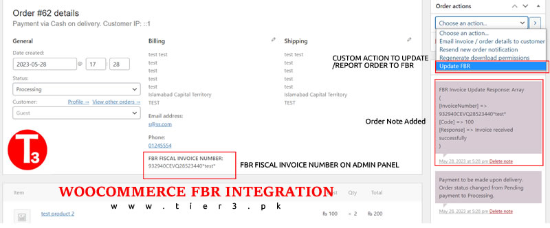 WooCOMMERCE FBR INTEGRATION
